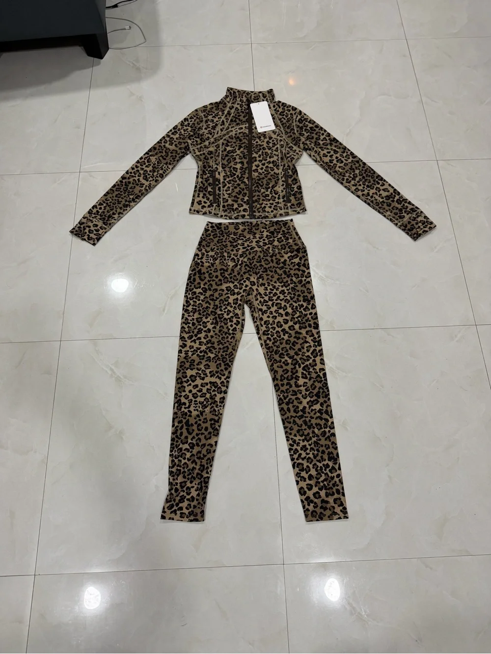lululemon athletica Leopard-Print Jacket & Leggings - Tan & Black